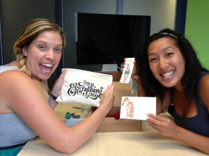 Liz and Theresa, full of Tattly smiles