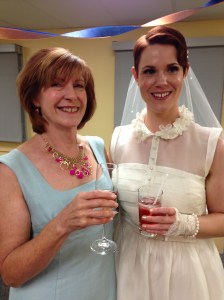 Susan (Mom of the Bride) and Morgen getting their pre-drink on.